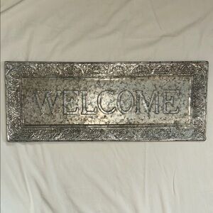 Rustic Silver Welcome Sign
